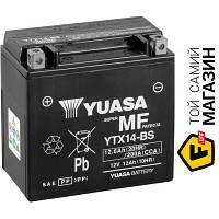 Автомобильный аккумулятор Yuasa МОТО Yuasa 12V 12,6Ah MF VRLA Battery (сухозаряжений) (YTX14-BS)