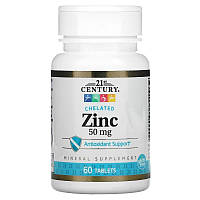 Хелатний цинк 50 мг Для імунітету Zinc Chelate 50mg 21st Century 60 таблеток