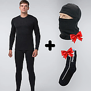 Комплект чоловічої спортивної термобілизни BioActive, Розмір XXL +Подарунок Балаклава +Термошкарпетки / Зимова термобілизна