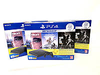 Игровая приставка Sony Playstation 4 Slim 1Tb + 3 игры- Detroit/Horizon/Одни из нас (PS4 slim)