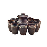 Набор глиняной посуды для напитков на 12 персон (ангоб) KR2070
