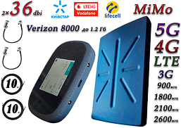 Комплект 4G Novatel Verizon MiFi 8000L (8800) Cat18 до 1.2 Гб + 5G Антена планшетна MIMO 2 × 36dbi (36~48)