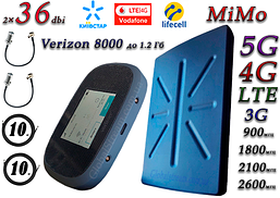 Комплект для 4G/3G c Novatel Verizon MiFi 8000 Cat 18 до 1.2 Гб + 5G Антена планшетна MIMO 2 × 36dbi (36~48)