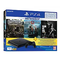 Игровая приставка Sony Playstation 4 Slim 1Tb + 3 игры (God of War, Days Gone, The Last of Us) PS4 slim