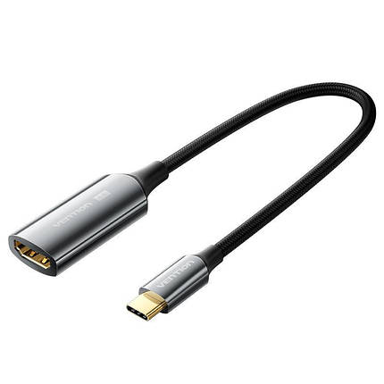 Кабель Type-C-HDMI 2.0 Vention Thunderbolt 3/4 4K 60Hz 2K 120Hz Cotton Braided 0.25m Grey (CREBC), фото 1