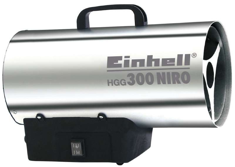 Потужний обігрівач газовий Einhell HGG 300 Niro : без АКБ, 30 кВт, тиск 1.5 бар, витрата повітря 1000 м3 / г (2330910), фото 1