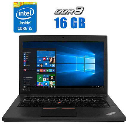 Ультрабук Б-клас Lenovo ThinkPad T460/ 14" (1920x1080)/ Core i5-6300U/ 16 GB RAM/ 480 GB SSD/ HD 520/ Дві АКБ, фото 1