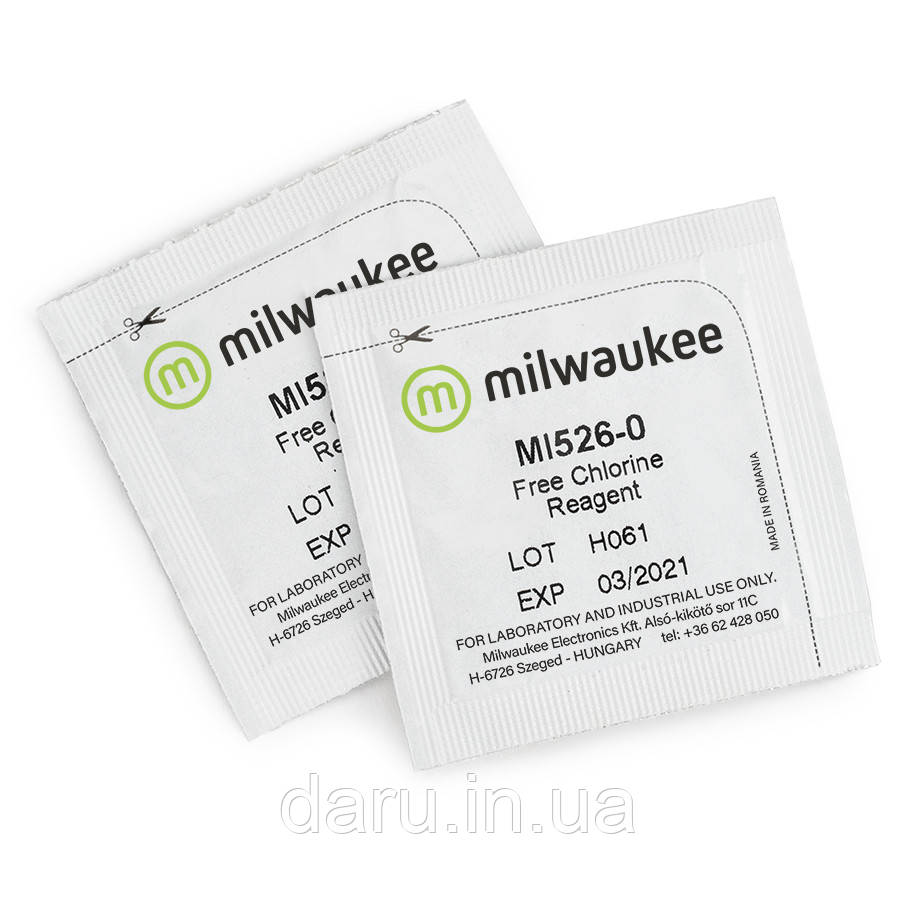 Порошковий реагент Milwaukee MI526-25 для визначення вільного хлору для фотометра MW10, 25 тестів