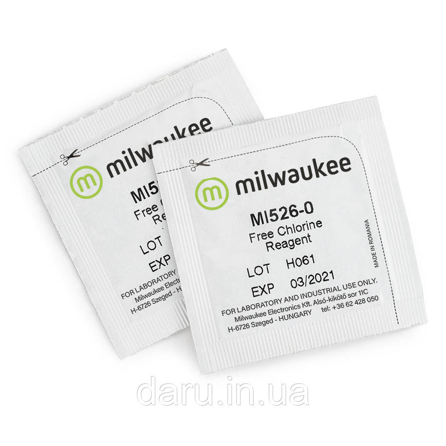 Порошковий реагент Milwaukee MI526-25 для визначення вільного хлору для фотометра MW10, 25 тестів, фото 1