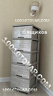 КОМОД пластиковый, с рисунком Дерево кремовое, 6 ящиков, Алеана. Комод Дерево кремове на 6 шухляд