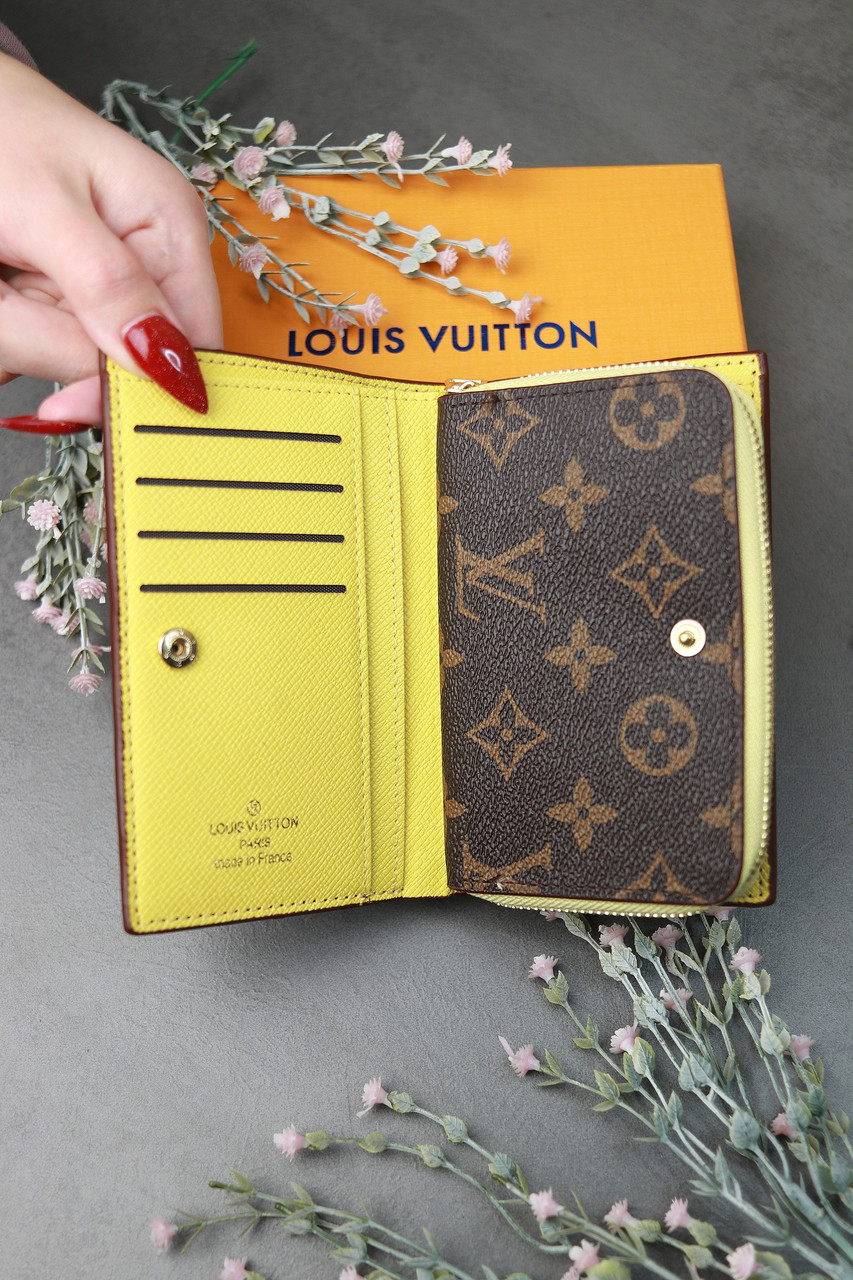 Жіночий гаманець Louis Vuitton коричневий + жовтий Луї Віттон книжка