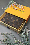 Жіночий гаманець Louis Vuitton коричневий + жовтий Луї Віттон книжка, фото 3