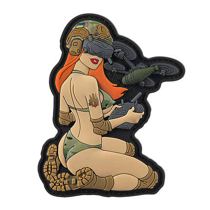 M-Tac нашивка Tactical girl №6 PVC redhead MC V1, фото 1