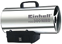 Мощный обогреватель газовый Einhell HGG 300 Niro: без АКБ, 30 кВт, 1.5 бар, расход воздуха 1000 м3/ч (2330910)