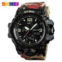 Часы наручные мужские SKMEI 1155BAG RED CAMO. Цвет: красный камуфляж Стильные наручные мужские часы