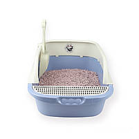 Лоток для котів CAT IN BOX з лопаткою відкритий високий 43х30,5х18 см блакитний / Туалет для кота, фото 2