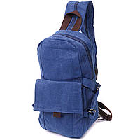 Функциональный текстильный рюкзак в стиле милитари Vintagе синий | городской рюкзак