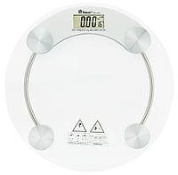 Ваги підлогові скляні Domotec MS-2003A (круглі) на 180 кг з термометром (0376)
