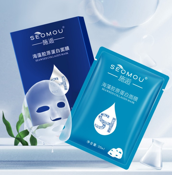 Маска  гідрогелева з колагеном та морськими водоростями SEOMOU Sea Weed Collagen Mask, 30 мл, 5 шт/уп