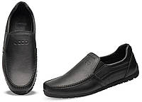 Размеры 40, 41, 42, 43, 44, 45, 46 Демисезонные мужские кожаные туфли Maxus, полноразмерные, черные