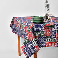Скатерть 170х260 см новогодняя праздничная с пятно и водоотталкивающей пропиткой IDEIA хлопок орнамент