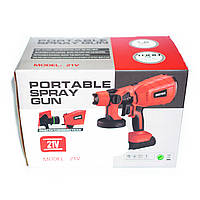 Акумуляторний краскопульт 24v з регулюванням ширини розпилення та 2 акумуляторами, фото 7