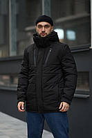 Куртка зимова чоловіча до -25 С повсякденна тепла Everest чорна | Пуховик чоловічий зимовий з капюшоном