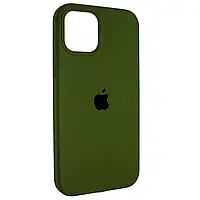 Чехол Silicone Case Full для Apple iPhone 15 (6.1") темно зеленый(хаки)