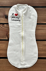 Тепла європелюшка - кокон для новонароджених на блискавці зріст 56 - 62 см (0 - 3 місяці) футер BST Молочний