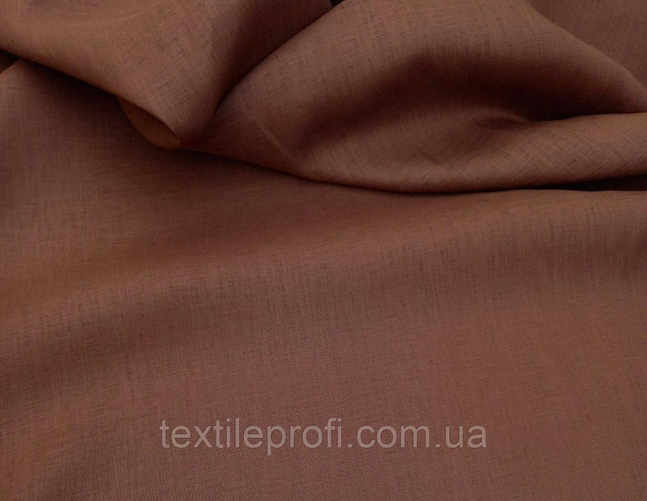 Льняна легка тканина "Шоколадна"