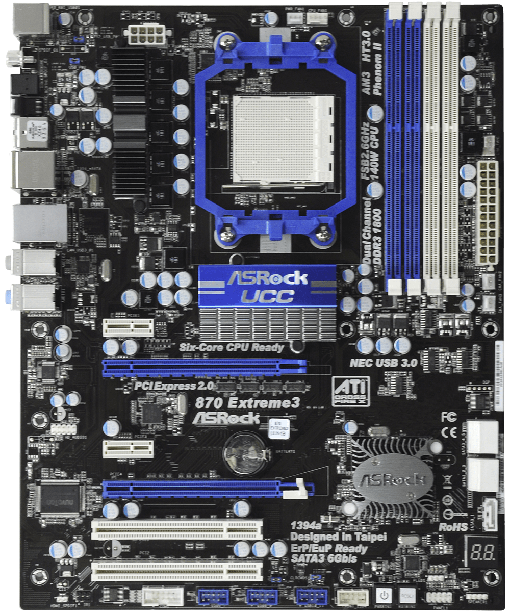 ТОПОВА Плата sAM3 ASRock 870 Extreme3 SLI 140W на DDR3 Розуміє ВСІ 2-6 ЯДЕРН ПРОЦИ + SATA III, USB 3.0
