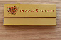 Бейдж на шпильці, металевий, нанесення плівкою, Золотистий