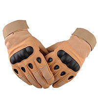 Розмір М (20 см) Тактичні рукавиці палие / руковиці з захистом койот пісок. Тактичні рукавиці койот M ID 335