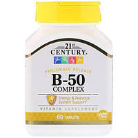 В комплекс 21st Century Vitamin B-50 Complex 60 Tabs IB, код: 7517406