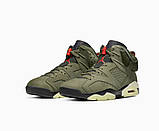 Чоловічі баскетбольні кросівки Jordan 6 Retro x Travis Scott "Olive", фото 4