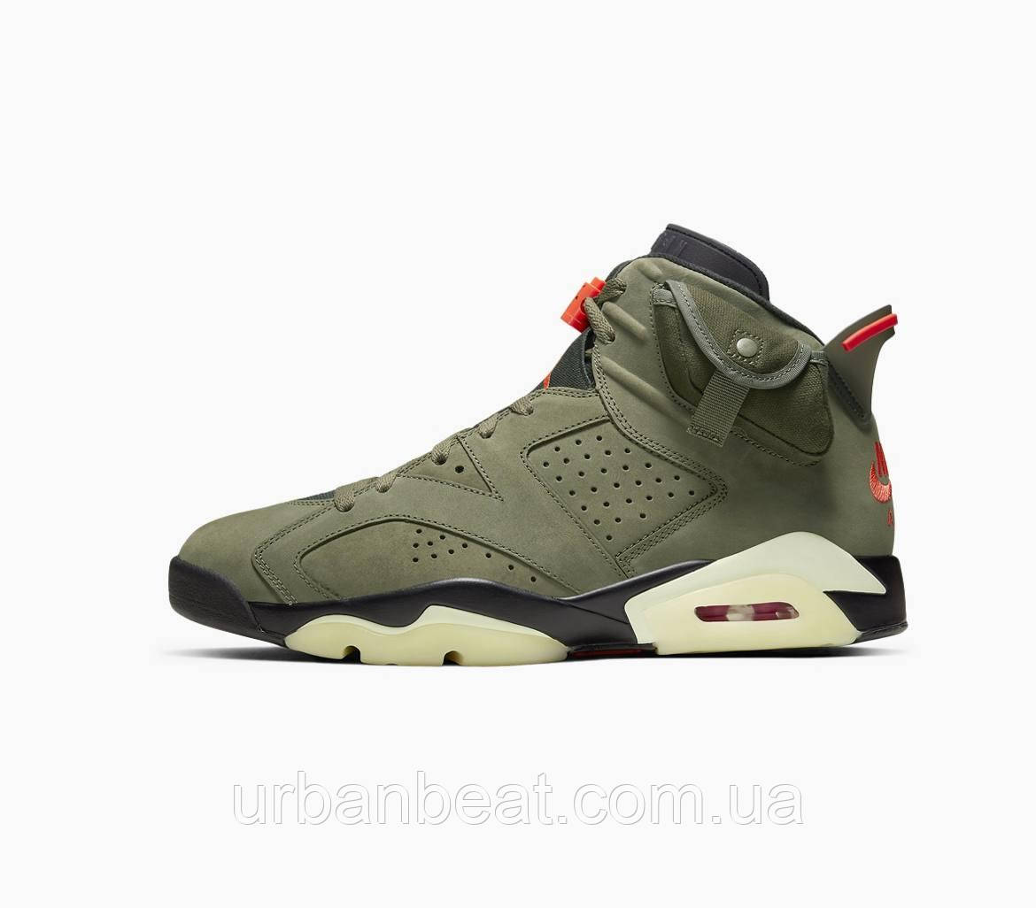 Чоловічі баскетбольні кросівки Jordan 6 Retro x Travis Scott "Olive", фото 1