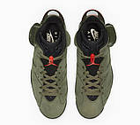 Чоловічі баскетбольні кросівки Jordan 6 Retro x Travis Scott "Olive", фото 3