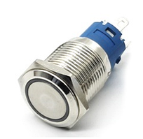 Кнопка антивандальна GQ16F-11E/N 12v AC/DC rev.2 зелена підсвітка. без фікс