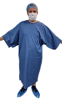 Халат для пацієнта з коротким рукавом на липучках