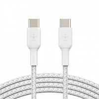 Кабель Belkin USB-C - USB-C, BRAIDED [CAB004BT1MWH]