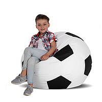 Кресло мешок мяч 70*70 см бело-черное в виде мяча, бескаркасное кресло мяч для детей и взрослых ткань оксфорд