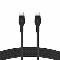 Кабель Belkin USB-С - USB-C переплет, силиконовый, с ремешком на магните, 1м, черный