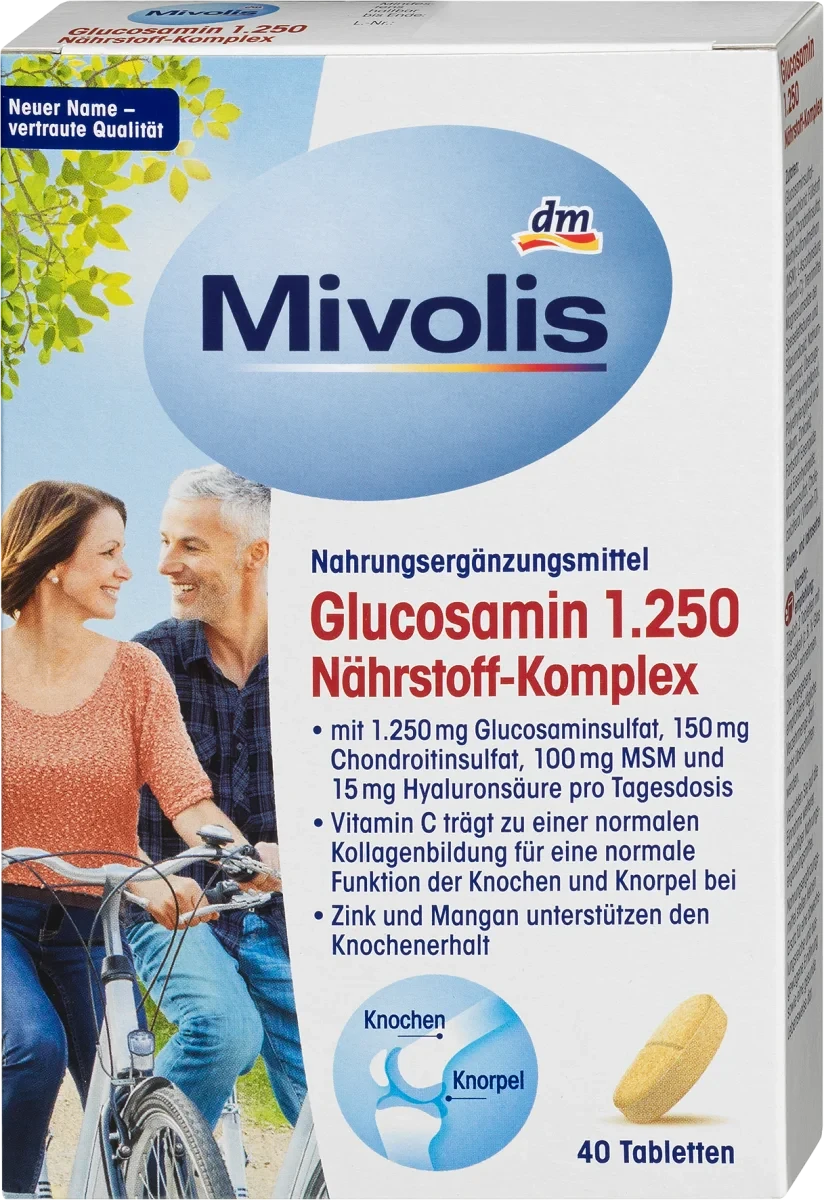 Mivolis Glucosamin 1250 + Chondroitin Міволіс Глюкозамін + Хондроїтин + Гіалурон для лікування суглобів