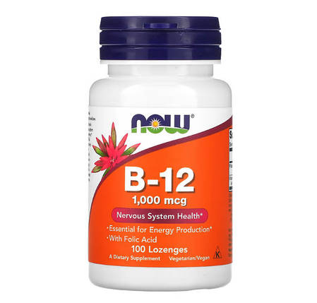 NOW Foods B-12 1000 mcg 100 Lozenges, фото 1