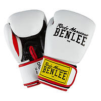 Рукавиці боксерські шкіряні 12oz (340 г) Benlee DRACO біло-чорно-червоні для будинку і спортзалу