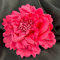 Брошь цветок хризантема 11 см, ткань - розовый КР