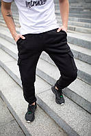 Спортивные мужские штаны "Cose" на флисе черные / теплые мужские штаны хорошего качества флисовые штаны LOV