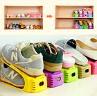 Подвійна стійка підставка для зберігання взуття 4 шт SHOES HOLDER органайзер для взуття пластиковий підлоговий, фото 7