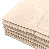 Самоклеюча 3D панель під цеглу Слонова кістка В РУЛОНІ 3080x700x3мм, фото 2