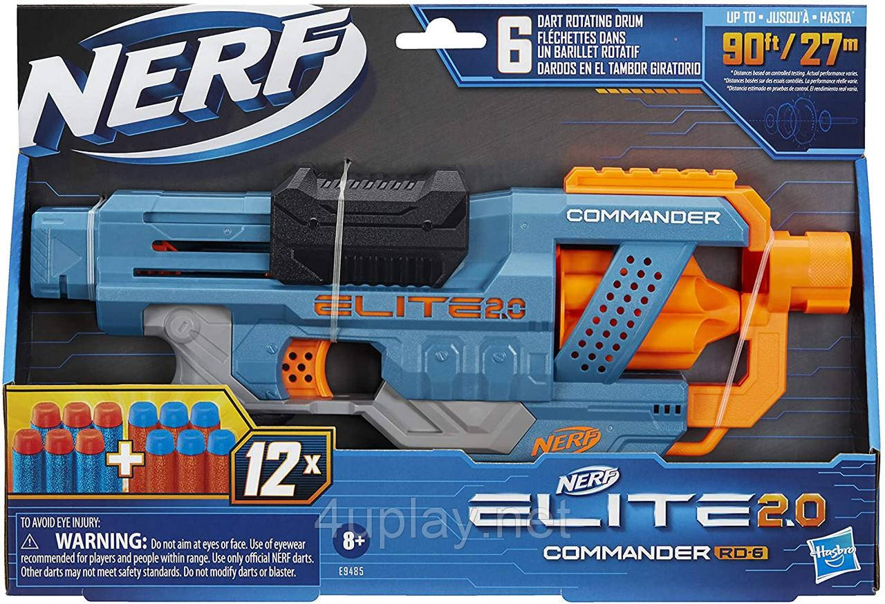 Бластер NERF Elite 2.0 Commander RD-6. Нерф Еліт Коммандер. Пістолет револьвер